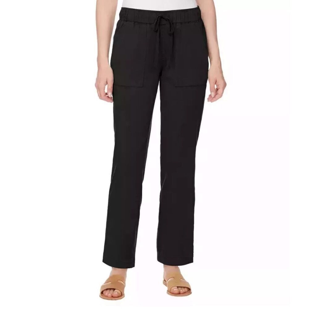 NWT BUFFALO DAVID BITTON Soft Tencel Pull-On Pants Women's Size XL Black Travel
